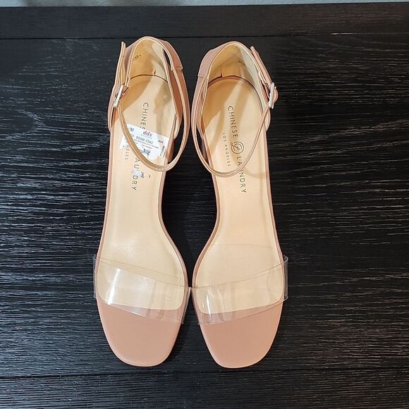 BRAND NEW CHINESE LAUNDRY WOMEN'S TERI CLEAR ANKLE STRAP BLOCK HEEL SANDALS - Picture 4 of 16